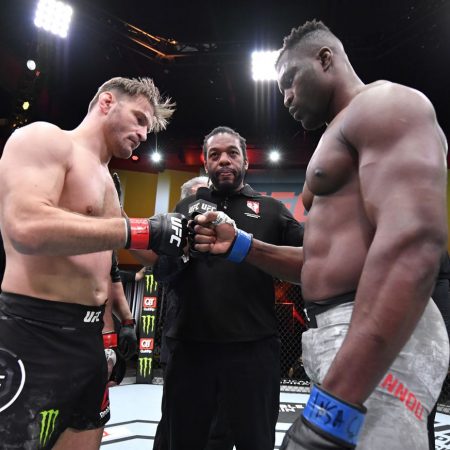Francis Ngannou reacts to Stipe Miocic’s retirement: ‘Thank you champion’