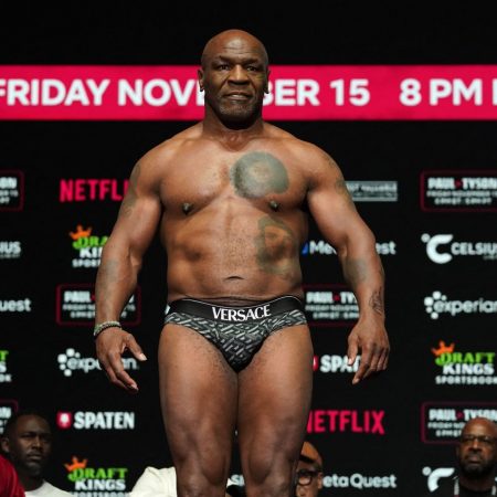 Paul vs. Tyson weigh-in results: Mike Tyson, Jake Paul come in nearly identical in weight