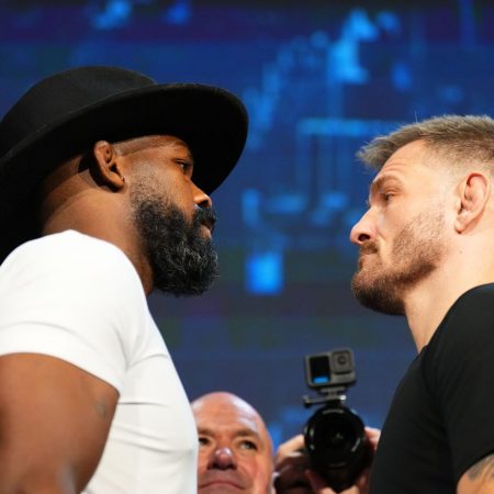 Jon Jones explains message to Stipe Miocic during intense UFC 309 press conference staredown