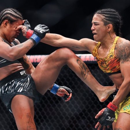 UFC 309 results: Viviane Araujo pulls off upset with unanimous decision win over Karine Silva