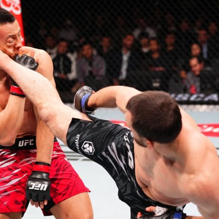 Watch Muslim Salikhov land incredible wheel kick knockout at UFC Macau