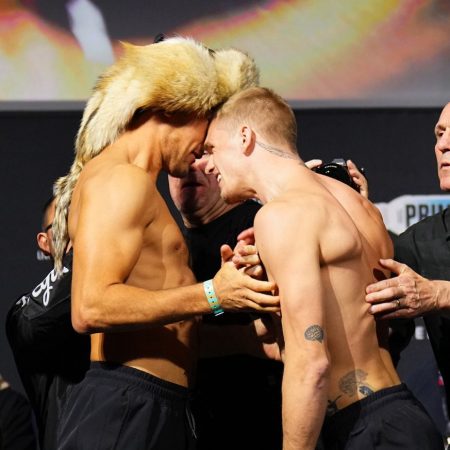 UFC 310 video: Shavkat Rakhmonov, Ian Garry clash heads during final staredown
