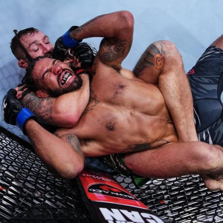 UFC 310 video: Michael Chiesa locks in rear-naked choke submission on 37th birthday