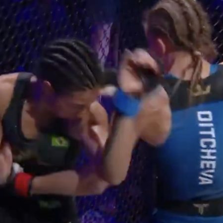 Watch Dakota Ditcheva’s brutal body shot knockout of Taila Santos in slo-mo