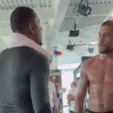 Video: Alex Pereira, Jamahal Hill get in heated confrontation at UFC Performance Institute