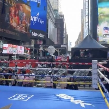 Historic Times Square scene for Ryan Garcia vs. Rolly Romero fight card